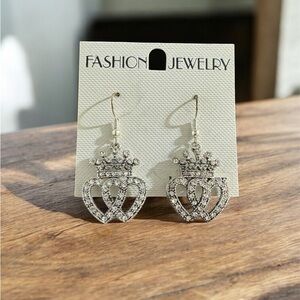 Silver Cubic Zirconia Heart Earrings